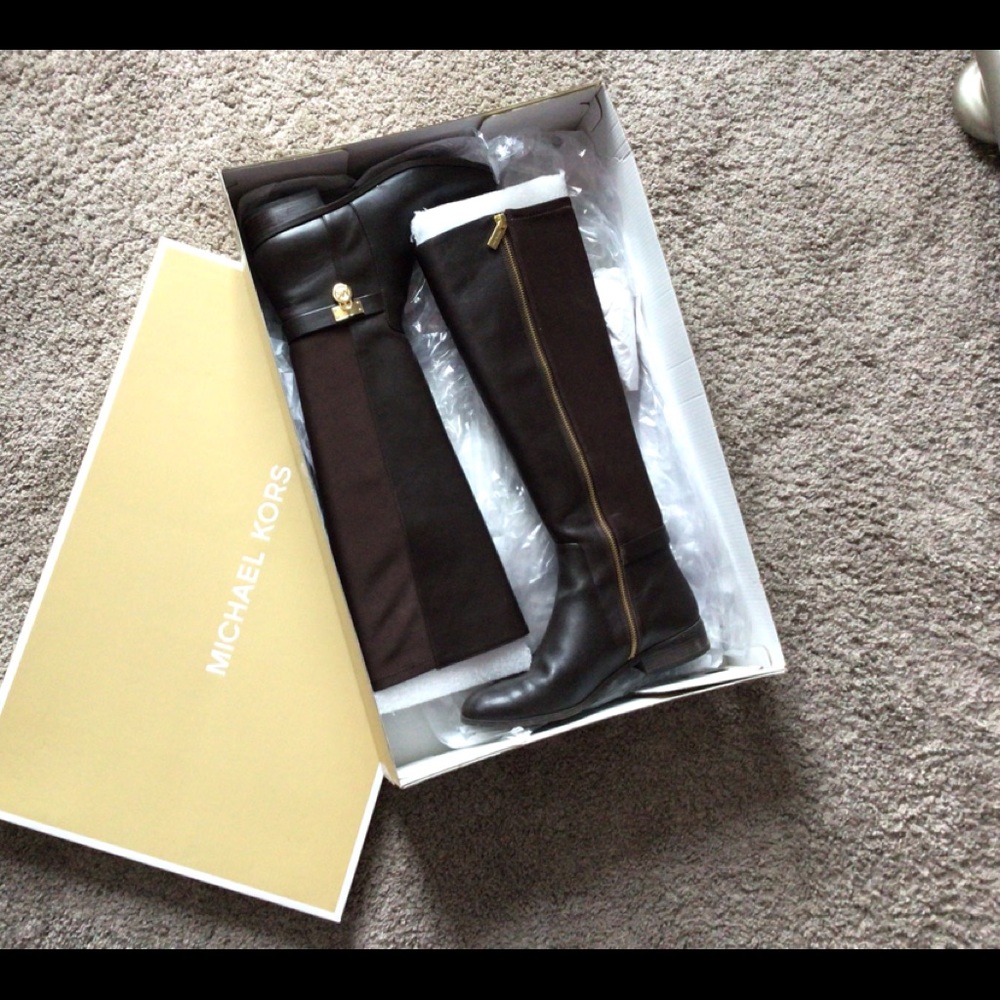 Michael Kors Hamilton tall boot sz 7.5m like new brown